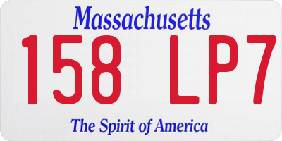 MA license plate 158LP7