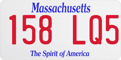MA license plate 158LQ5
