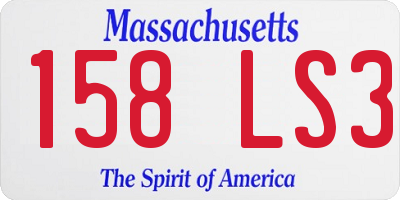 MA license plate 158LS3