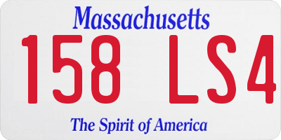 MA license plate 158LS4