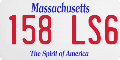 MA license plate 158LS6