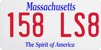 MA license plate 158LS8