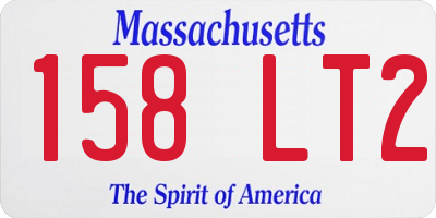 MA license plate 158LT2