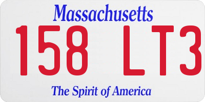 MA license plate 158LT3