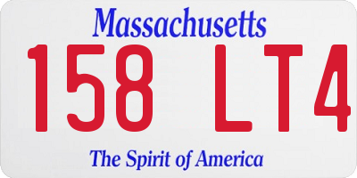 MA license plate 158LT4
