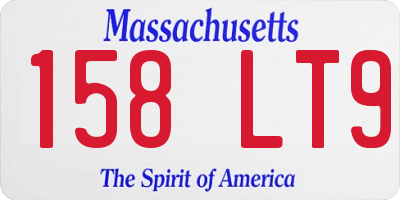 MA license plate 158LT9
