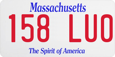 MA license plate 158LU0