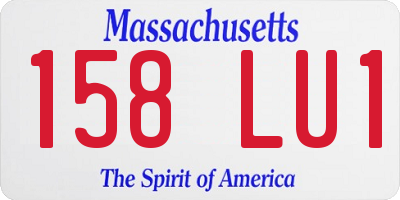 MA license plate 158LU1