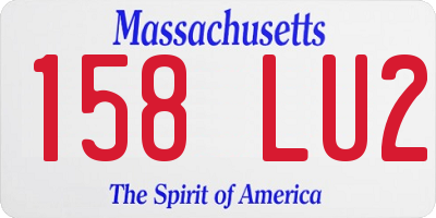 MA license plate 158LU2