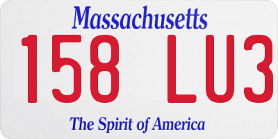 MA license plate 158LU3
