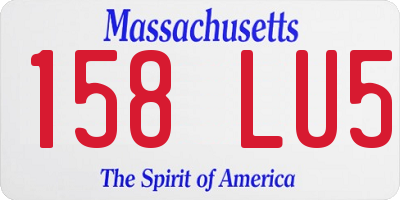 MA license plate 158LU5