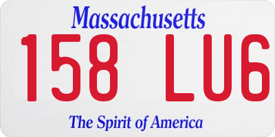 MA license plate 158LU6