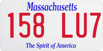 MA license plate 158LU7