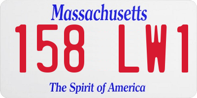 MA license plate 158LW1