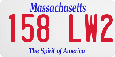 MA license plate 158LW2