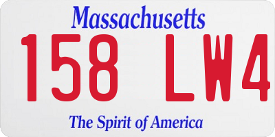 MA license plate 158LW4