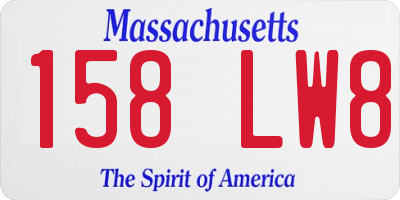 MA license plate 158LW8