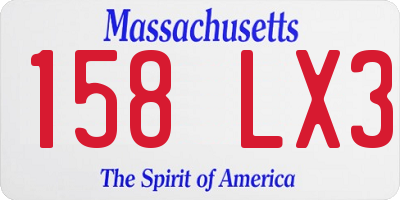 MA license plate 158LX3