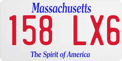 MA license plate 158LX6