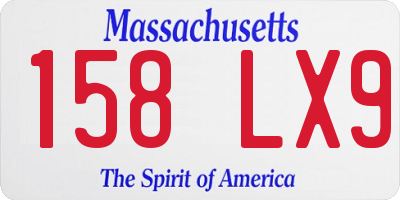MA license plate 158LX9