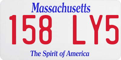 MA license plate 158LY5