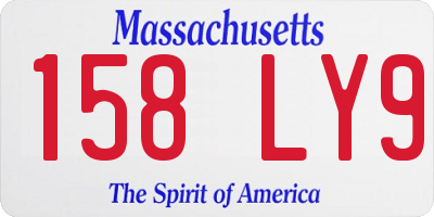MA license plate 158LY9