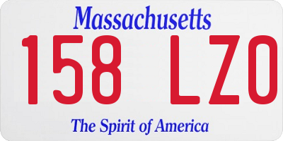MA license plate 158LZ0