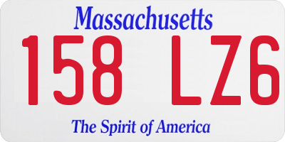 MA license plate 158LZ6