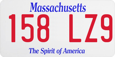 MA license plate 158LZ9