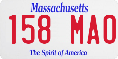 MA license plate 158MA0