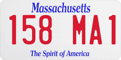 MA license plate 158MA1