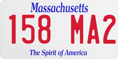 MA license plate 158MA2