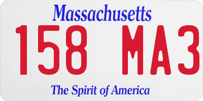 MA license plate 158MA3