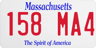 MA license plate 158MA4