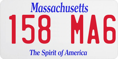 MA license plate 158MA6