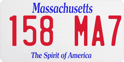 MA license plate 158MA7