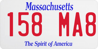 MA license plate 158MA8