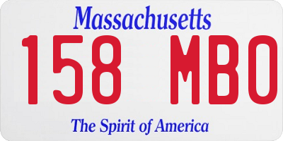 MA license plate 158MB0