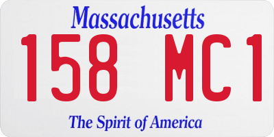 MA license plate 158MC1