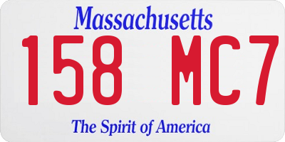 MA license plate 158MC7