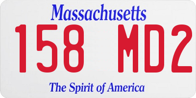 MA license plate 158MD2