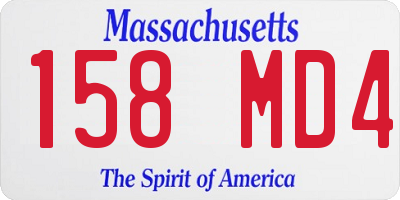 MA license plate 158MD4