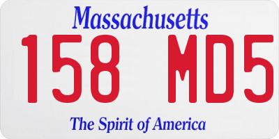 MA license plate 158MD5