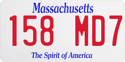 MA license plate 158MD7