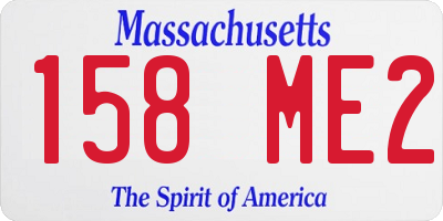 MA license plate 158ME2