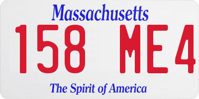 MA license plate 158ME4
