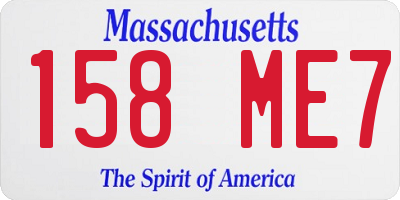 MA license plate 158ME7