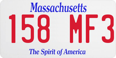 MA license plate 158MF3