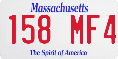 MA license plate 158MF4