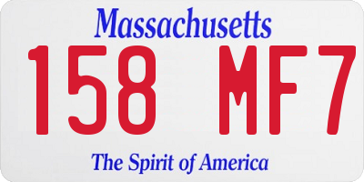 MA license plate 158MF7